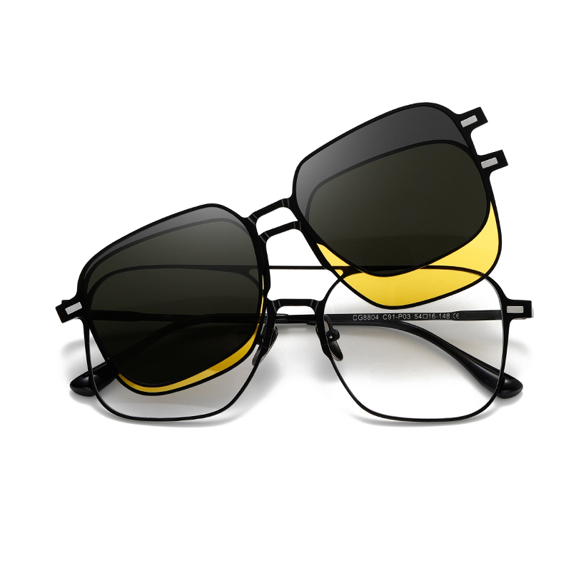 Sunglasses Polarized Men - แว่นกันแดดโพลาไรซ์แบบหนีบสำหรับผู้ชาย แว่นตาป้องกันแสงกลางคืนสำหรับผู้หญิง แบรนด์หรูหรา วินเทจ แว่นสายตาสั้น แว่นตาสำหรับผู้มีปัญหาสายตา