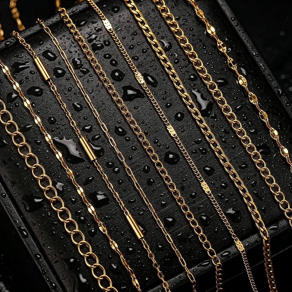 Men Accessories Chain - โซ่สแตนเลสสตีลยาว 2 เมตร แบบไขว้ สำหรับทำเครื่องประดับ PVD