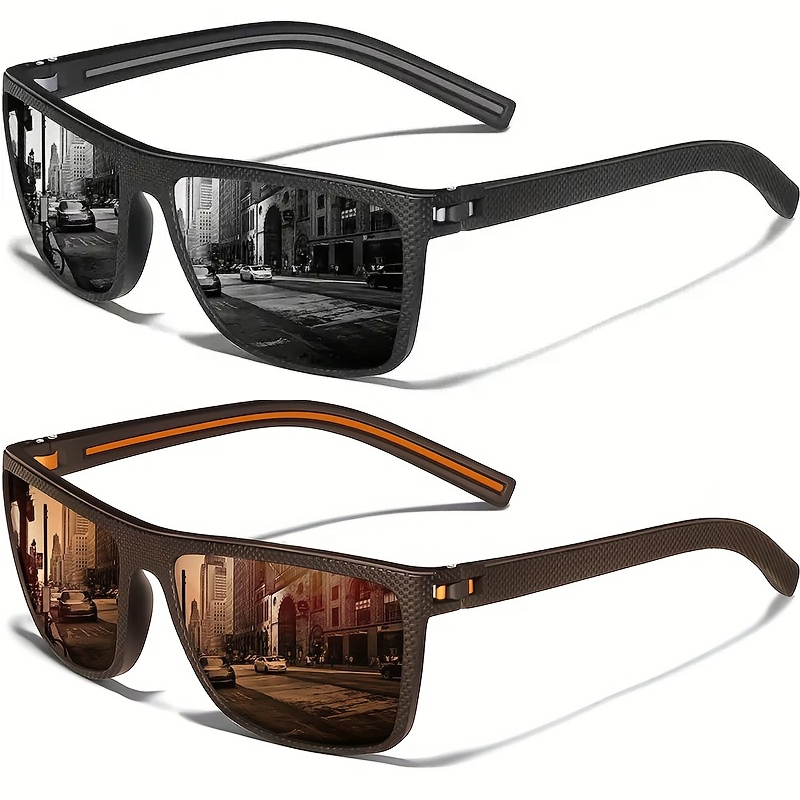 Sunglasses Polarized Men - แว่นกันแดดทรงสี่เหลี่ยมสำหรับเล่นกีฬากลางแจ้งสำหรับผู้ชายและผู้หญิง แว่นกันแดดกรอบน้ำหนักเบาพร้อมแว่นตาป้องกันรังสียูวี UV400 กาฟาส เดอ โซล