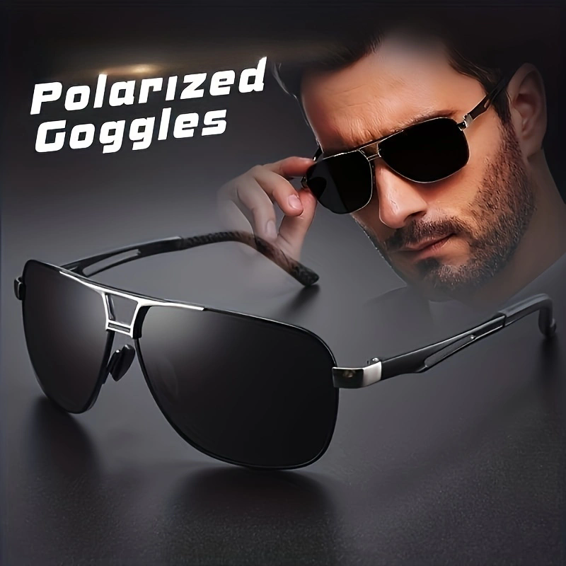 Sunglasses Polarized Men - แว่นกันแดดแฟชั่นโลหะสำหรับผู้ชายกรอบใหญ่แว่นกันแดดสำหรับขับรถเดินทางดีไซน์ป้องกันแสงสะท้อน UV400 แว่นตาผู้หญิง