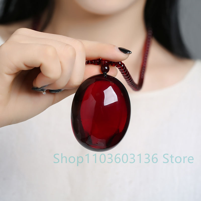 Men'S Accessories Drop Shipping - สร้อยคอจี้ขี้ผึ้งสีเหลืองอำพันธรรมชาติสีเบอร์กันดีเสน่ห์เครื่องประดับผู้หญิงจี้แกะสลักด้วยมือสำหรับเครื่องประดับผู้ชายแฟชั่น