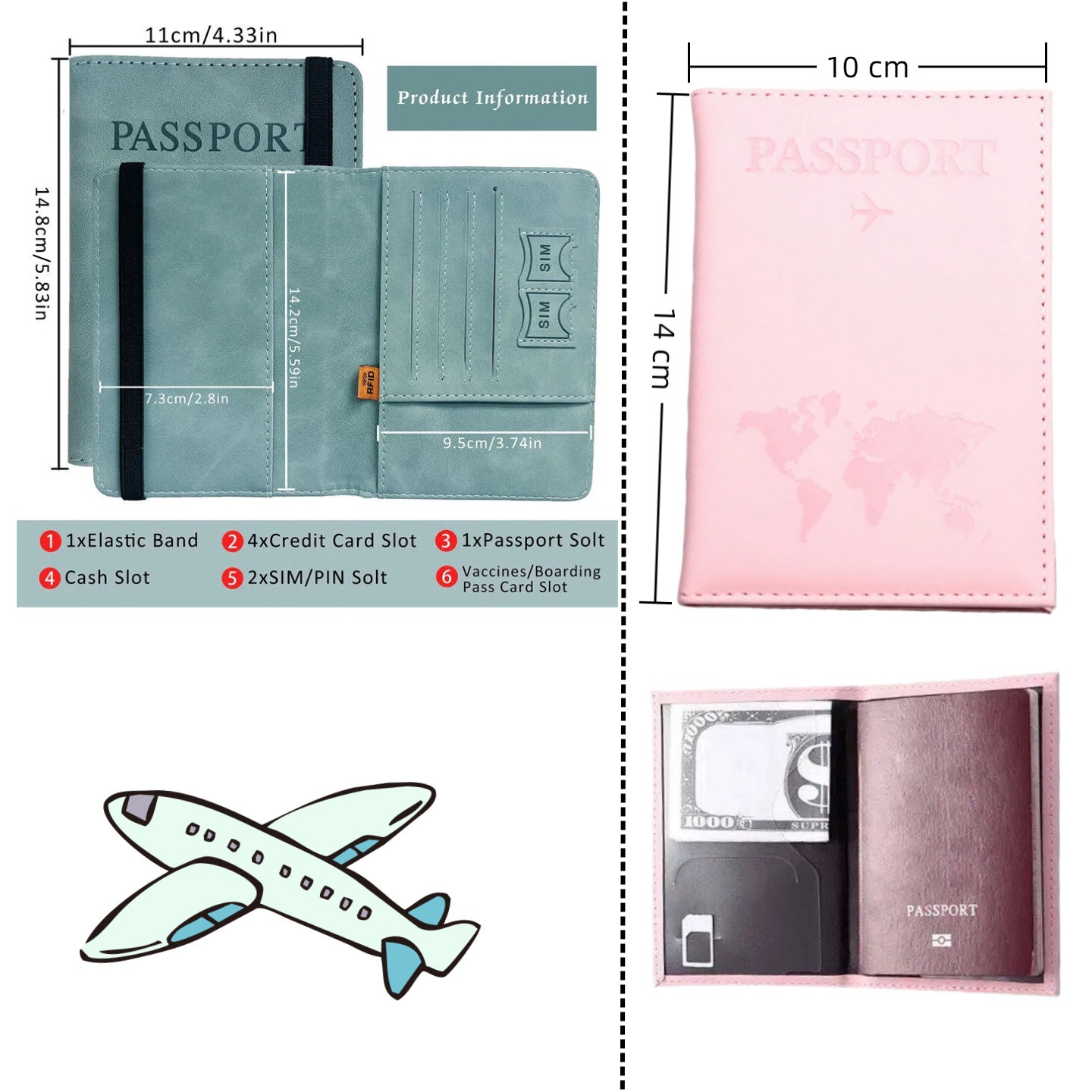Men'S Accessories Case - ปกหนังสือเดินทาง RFID สไตล์วินเทจสำหรับผู้หญิงและผู้ชาย - กระเป๋าสตางค์หนัง PU