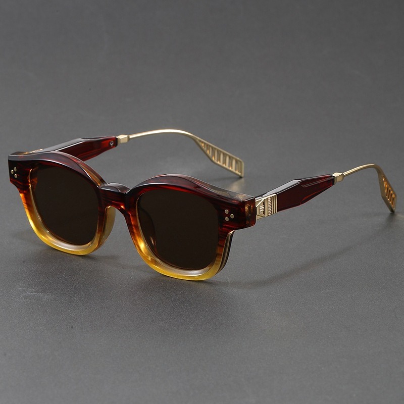 แว่นกันแดดทรงเหลี่ยมสไตล์เรโทร - Sunglasses Polarized Men บทวิจารณ์และราคา
