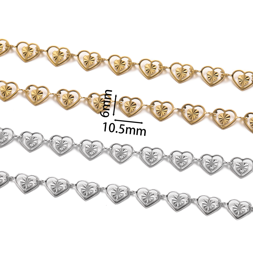 1 เมตรสแตนเลสสตีลคู่หัวใจโซ่สํ - Men Accessories Chain บทวิจารณ์และราคา