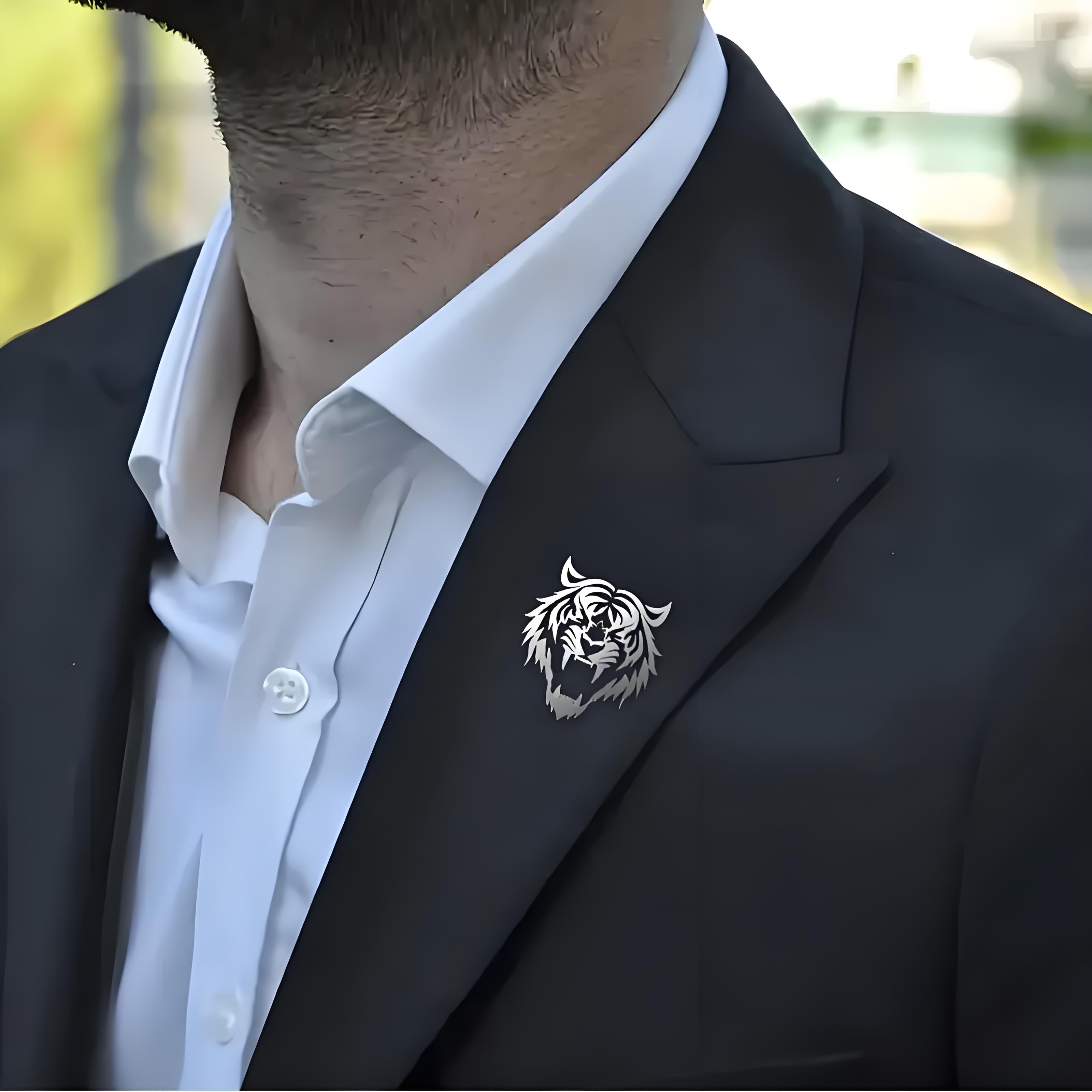 ผู้ชายสแตนเลส Tiger HEAD Lapel - Men Accessories Gift Set บทวิจารณ์และราคา