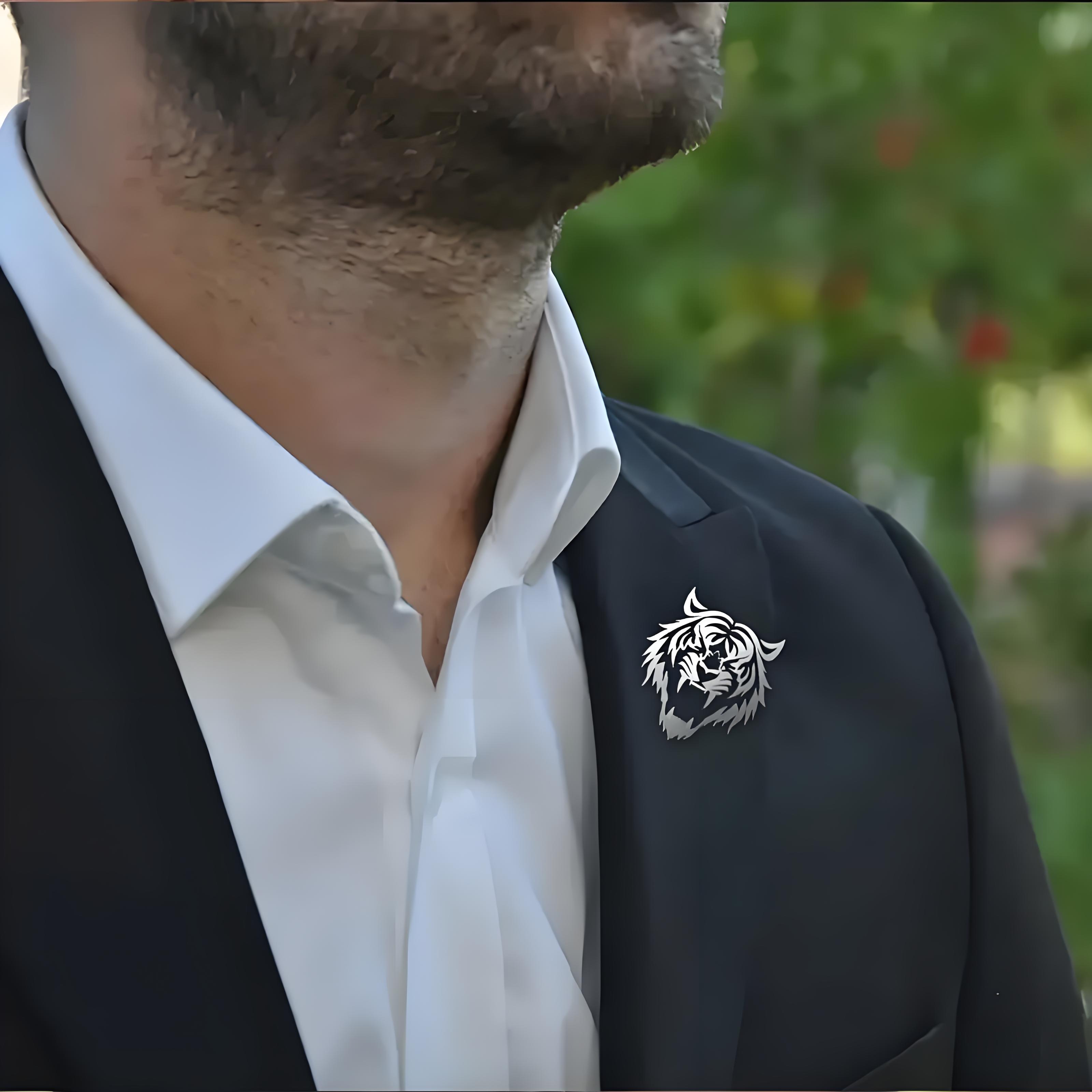 ผู้ชายสแตนเลส Tiger HEAD Lapel - Men Accessories Gift Set บทวิจารณ์และราคา