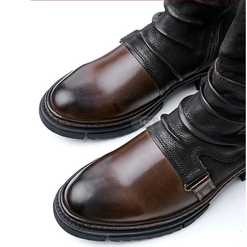 รองเท้าบูทหนังเทียมสไตล์ยุคกลา - Men Accessories Style บทวิจารณ์และราคา