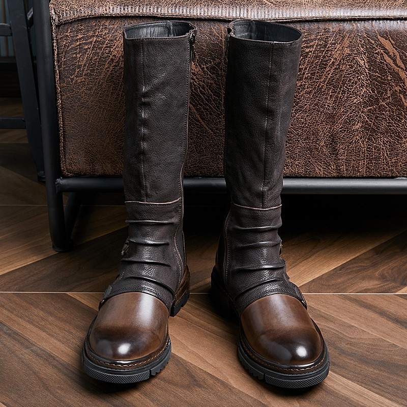 รองเท้าบูทหนังเทียมสไตล์ยุคกลา - Men Accessories Style บทวิจารณ์และราคา