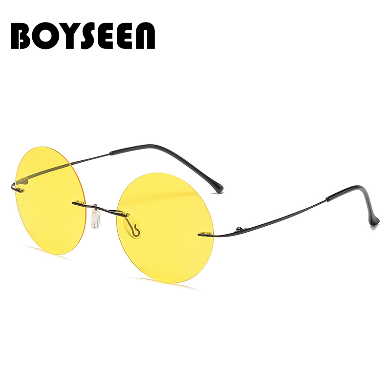 BOYSEEN แว่นกันแดดทรงกลมไร้กรอ - Sunglasses Polarized Men บทวิจารณ์และราคา