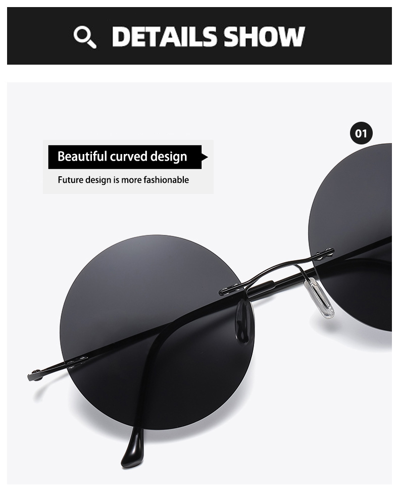 BOYSEEN แว่นกันแดดทรงกลมไร้กรอ - Sunglasses Polarized Men บทวิจารณ์และราคา