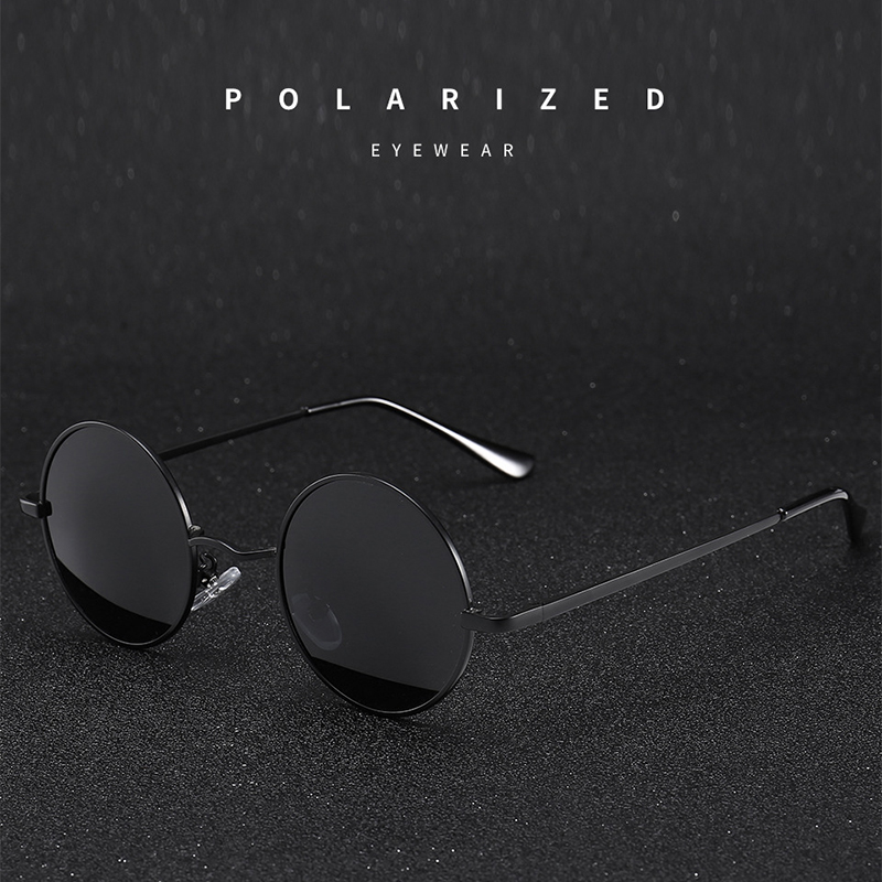แว่นกันแดดทรงกลมสไตล์เรโทรวินเ - Sunglasses Polarized Men บทวิจารณ์และราคา